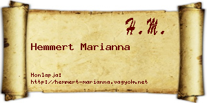 Hemmert Marianna névjegykártya